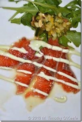 sashimi of salmon w wasabi mayonnaise