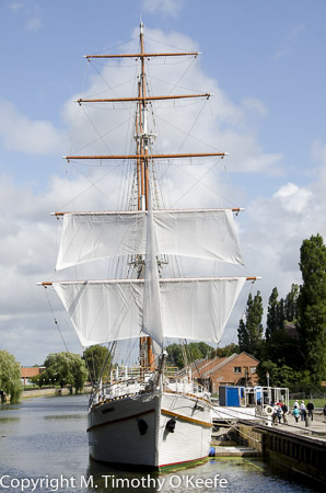Klaipeda Lithuania the tall ship "The Meridianas" on Dane River