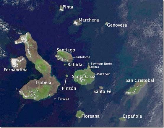 Galapagos NASA satellite image